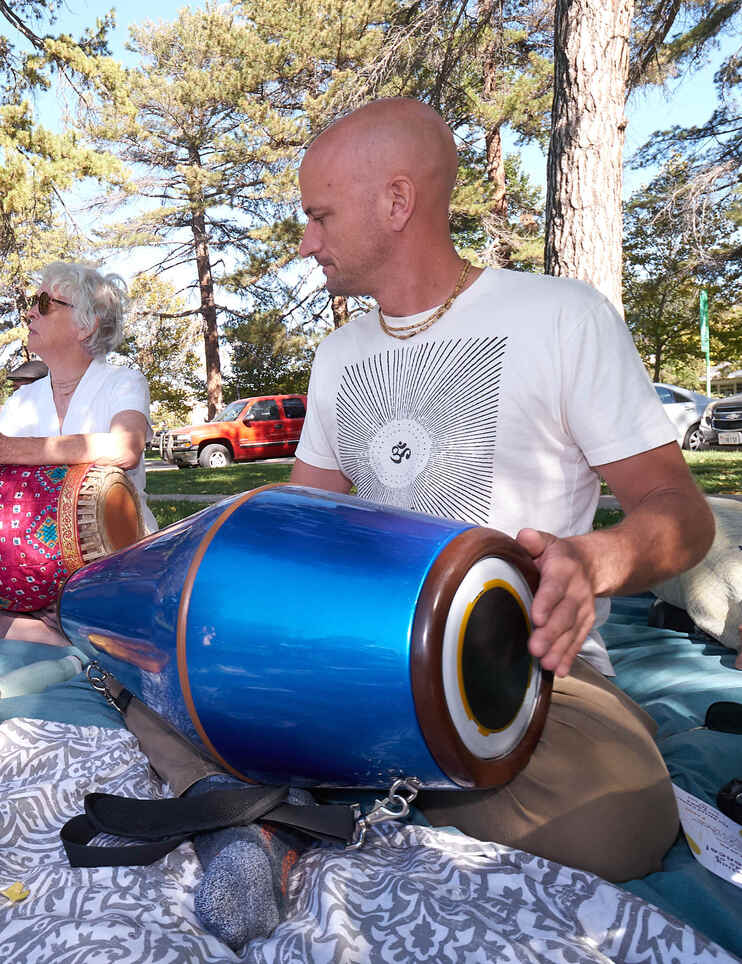 Mrdganda Playing in SLC - Krsna Consciousness